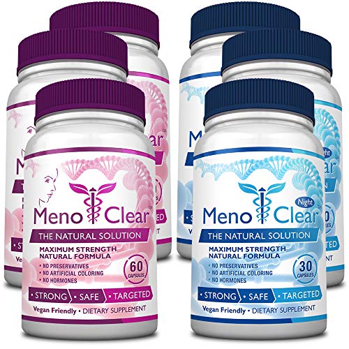 Menoclear Day + Night - Menopause Supplement Relieves Hot Flashes, Mood Swings MenoClear
