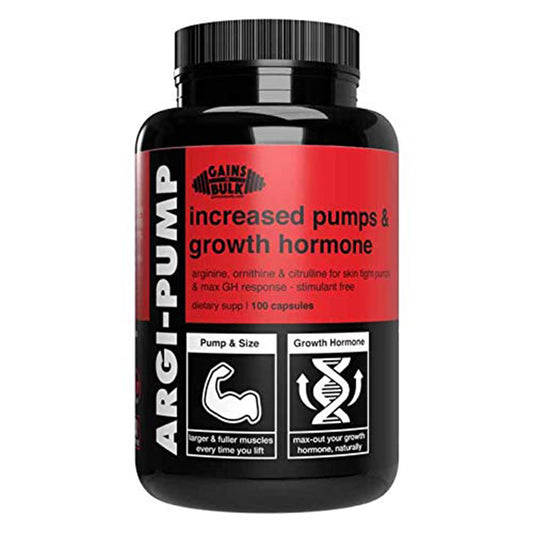 Gains in Bulk, Argi Pump, L-Arginine Nitric Oxide Booster with L-Citrulline and L-Ornithine