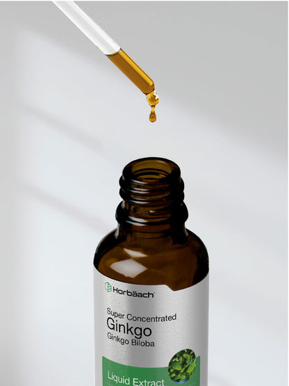 Ginkgo Biloba Extract Liquid 2 fl oz | Alcohol-Free Herb Supplement | Vegetarian