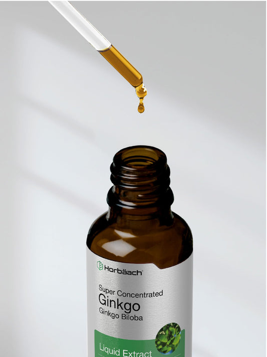 Ginkgo Biloba Extract Liquid 2 fl oz | Alcohol-Free Herb Supplement | Vegetarian