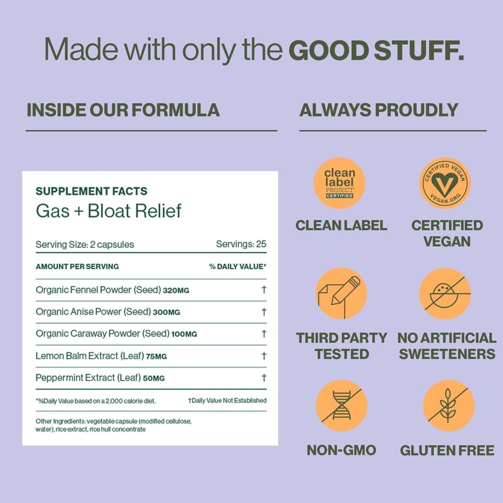 Hilma Natural Gas & Bloating Relief - with Lemon Balm, Fennel & Peppermint Leaf - Doctor
