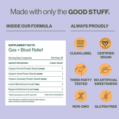 Hilma Natural Gas & Bloating Relief - with Lemon Balm, Fennel & Peppermint Leaf - Doctor
