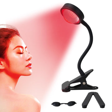 WTINTELL Red Light Therapy for Face, 660nm LED Red Light Therapy Light with Clip, Suitable