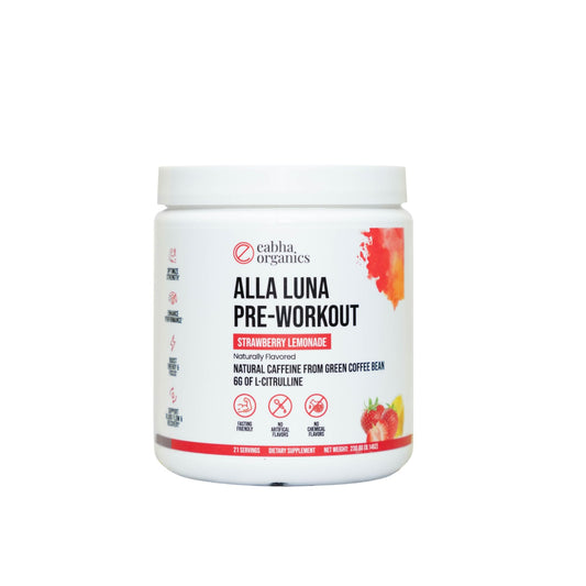 Eabha Organics Alla Luna Pre-Workout - Strawberry Lemonade - to Support Energy, Focus