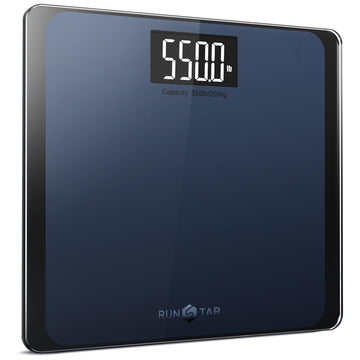 RunSTAR 550lb Bathroom Digital Scale for Body Weight with Ultra-Wide Platform and Large