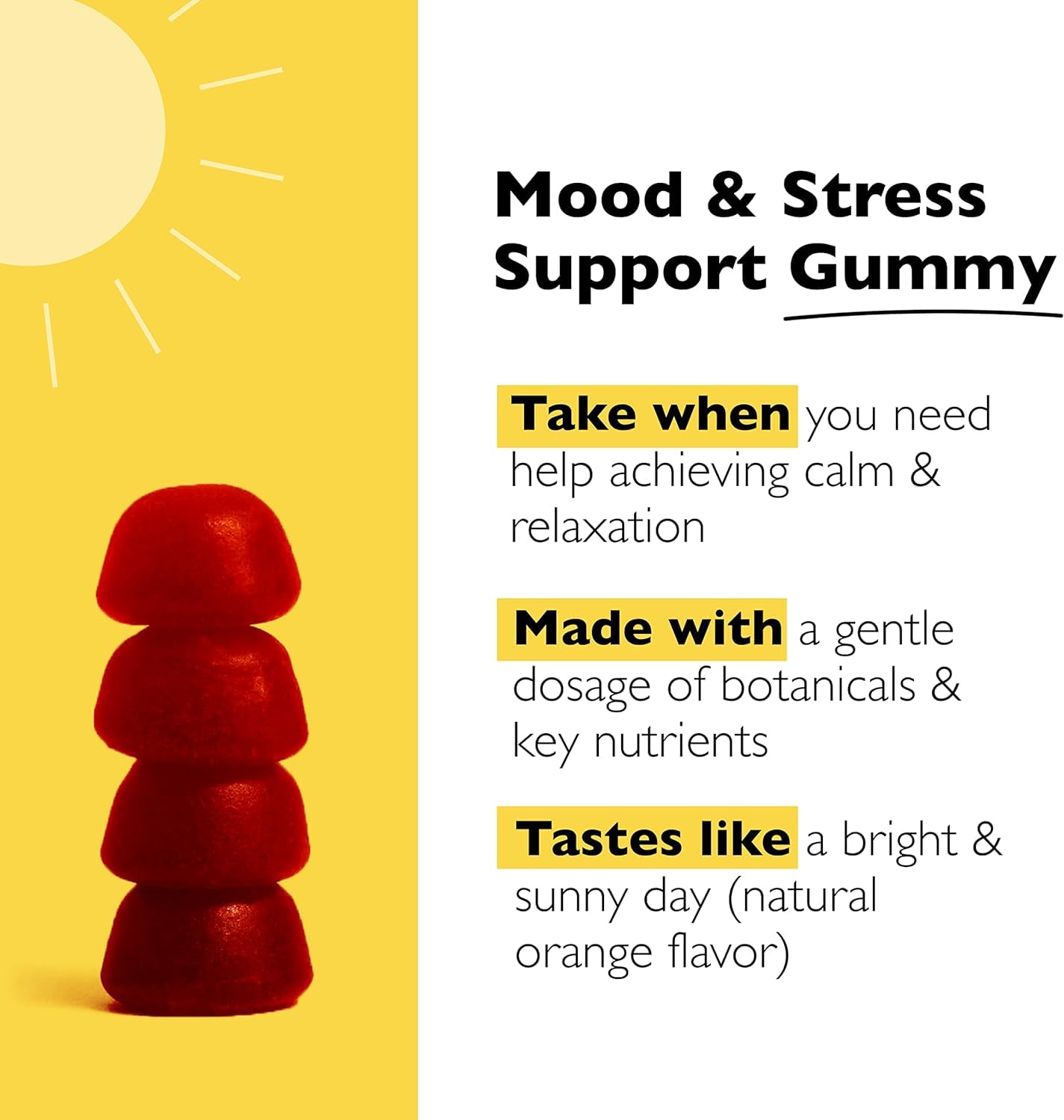 RESCUE Bach Plus Mood & Stress Support Gummies, Daytime Dietary Supplement with Passionflower RESCUE