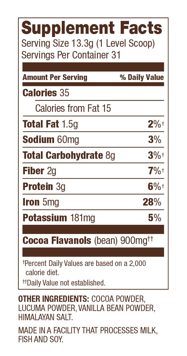 FlavaMix Performance Cocoa Powder | 900mg of Cocoa Flavanols | Promotes Heart & Brain