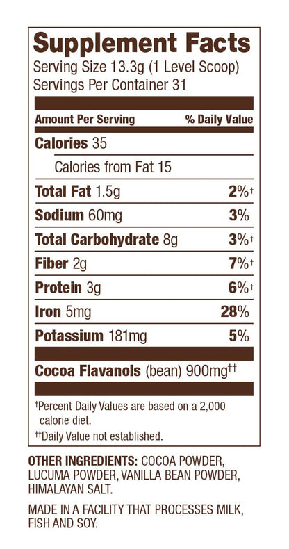 FlavaMix Performance Cocoa Powder | 900mg of Cocoa Flavanols | Promotes Heart & Brain