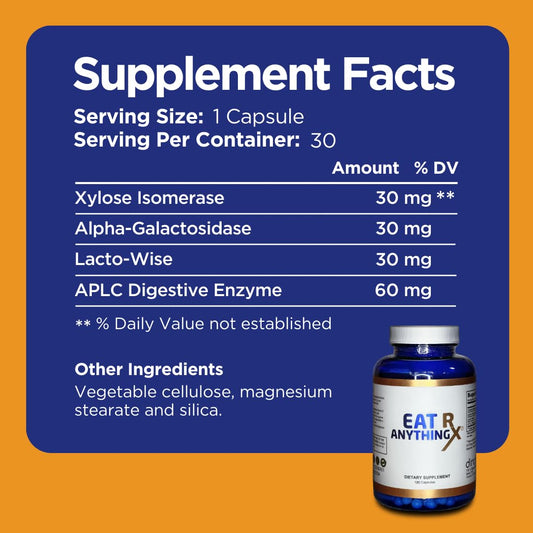 Dirobi Eat Anything Rx Xylose Isomerase Supplement, Digestive Enzymes for Fructose