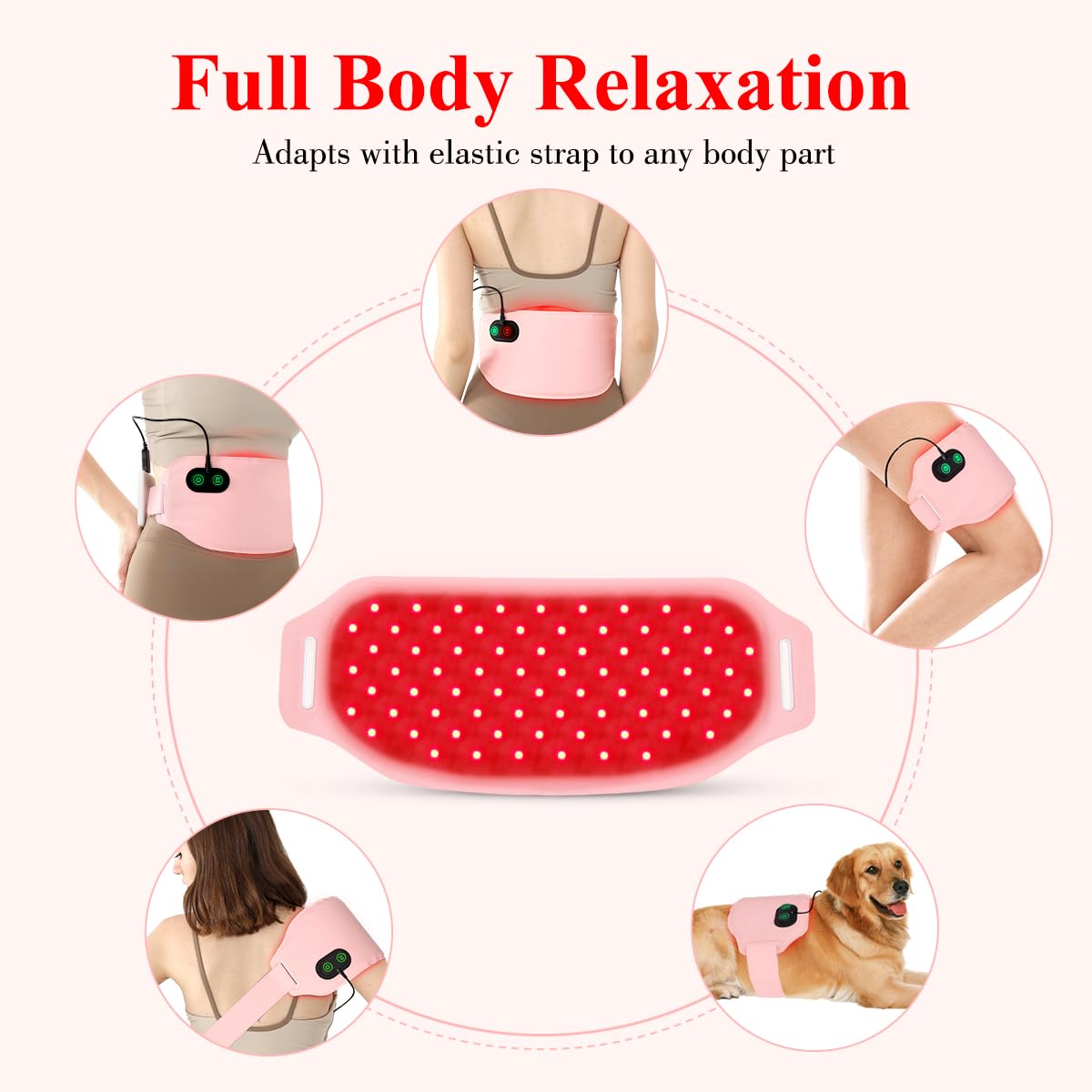 Red Light Therapy Belt for Body, Infrared Light Therapy for Pain Relief, Waterproof Red Light Therapy USUIE