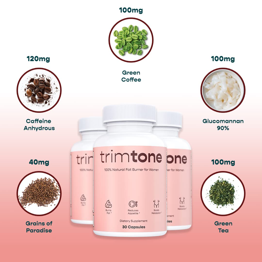 Trimtone Pills, 100% Natural Weight Management Formula for Women, Mood & Energy