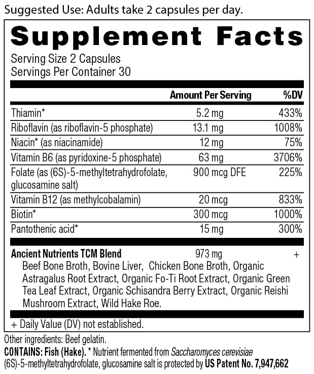 Ancient Nutrition Vitamin B Complex Supplement, 8 Balanced B-Vitamins, Supports Healthy Ancient Nutrition