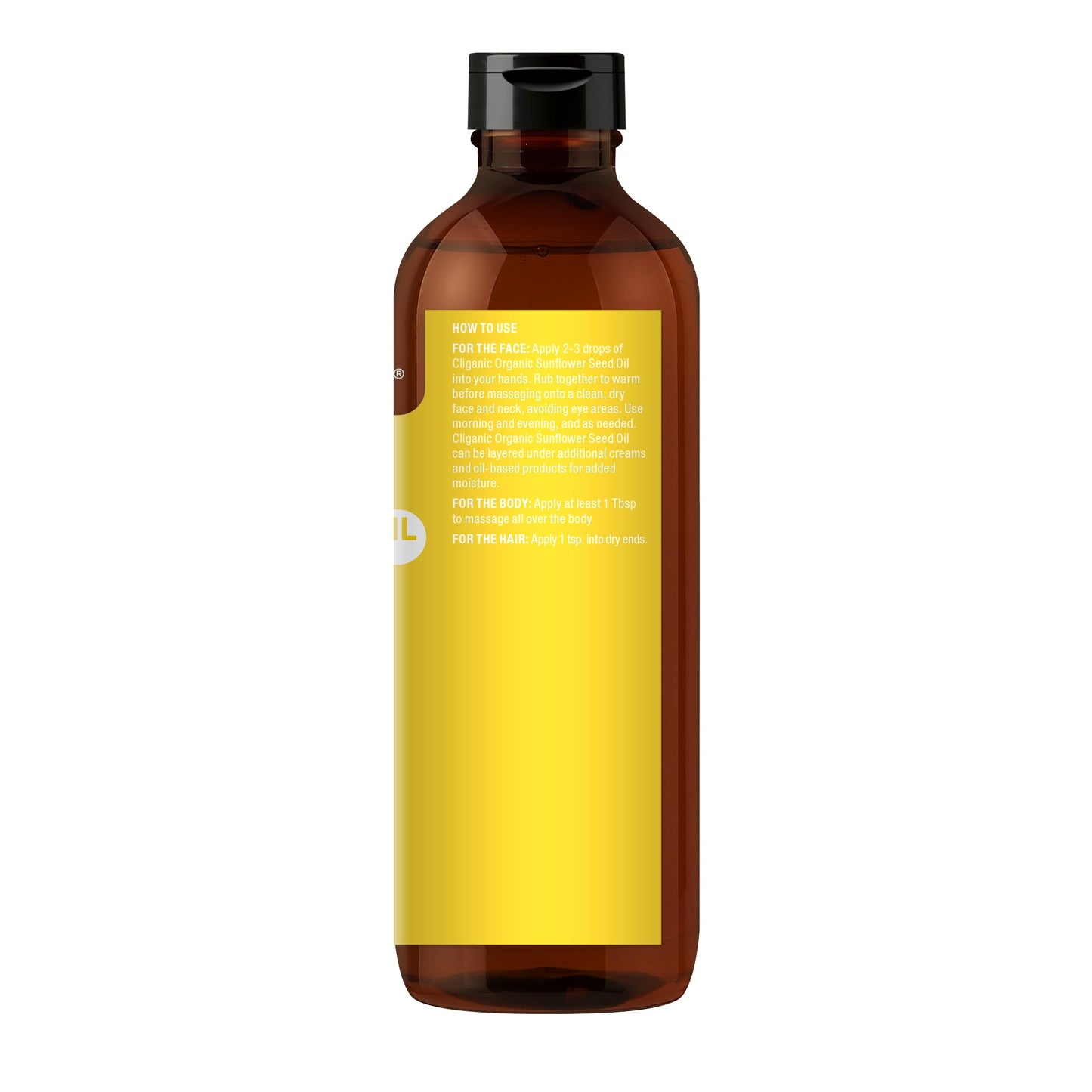 Cliganic Organic Sunflower Oil, 100% Pure (8oz) - For Skin, Hair & Face | Natural Cold Pressed Unrefined