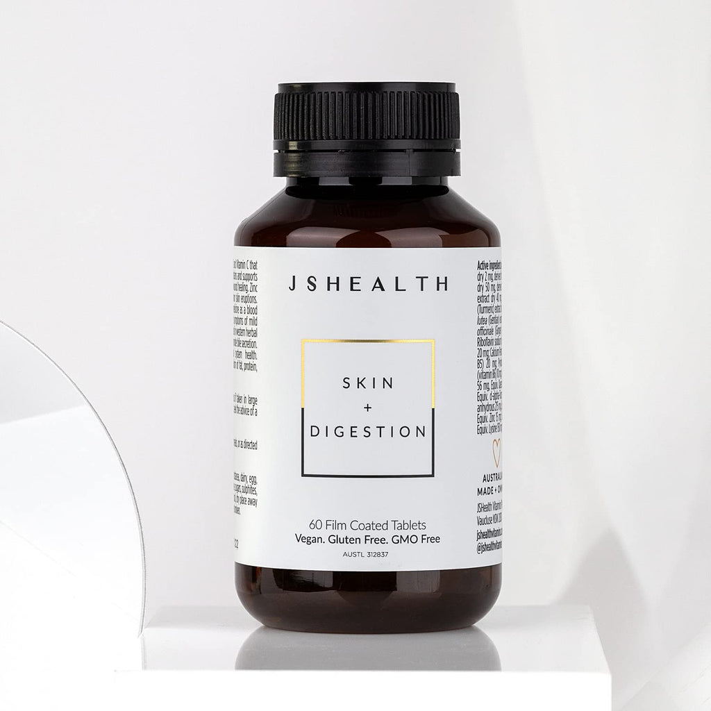 JSHealth Vitamins Skin and Digestion Formula | Skin Supplement with Zinc | Burdock