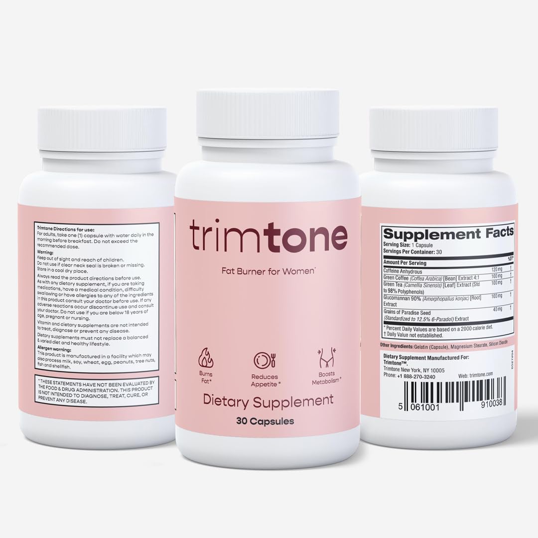 Trimtone Pills, 100% Natural Weight Management Formula for Women, Mood & Energy