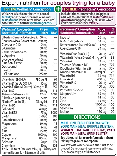 Vitabiotics Three Packs of Pregnacare His & Hers Vitabiotics