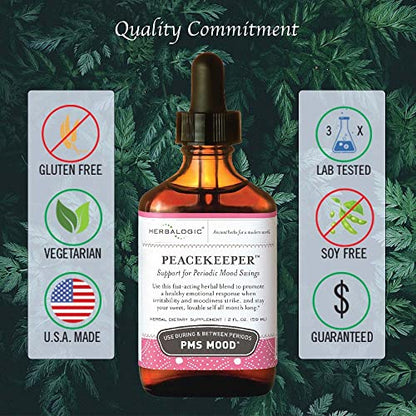 Herbalogic - Peacekeeper Liquid Herb Drops - Reduces PMS Related Mood Swings - Based