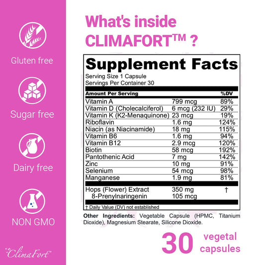 ClimaFort - Menopause Capsules - Food Supplement