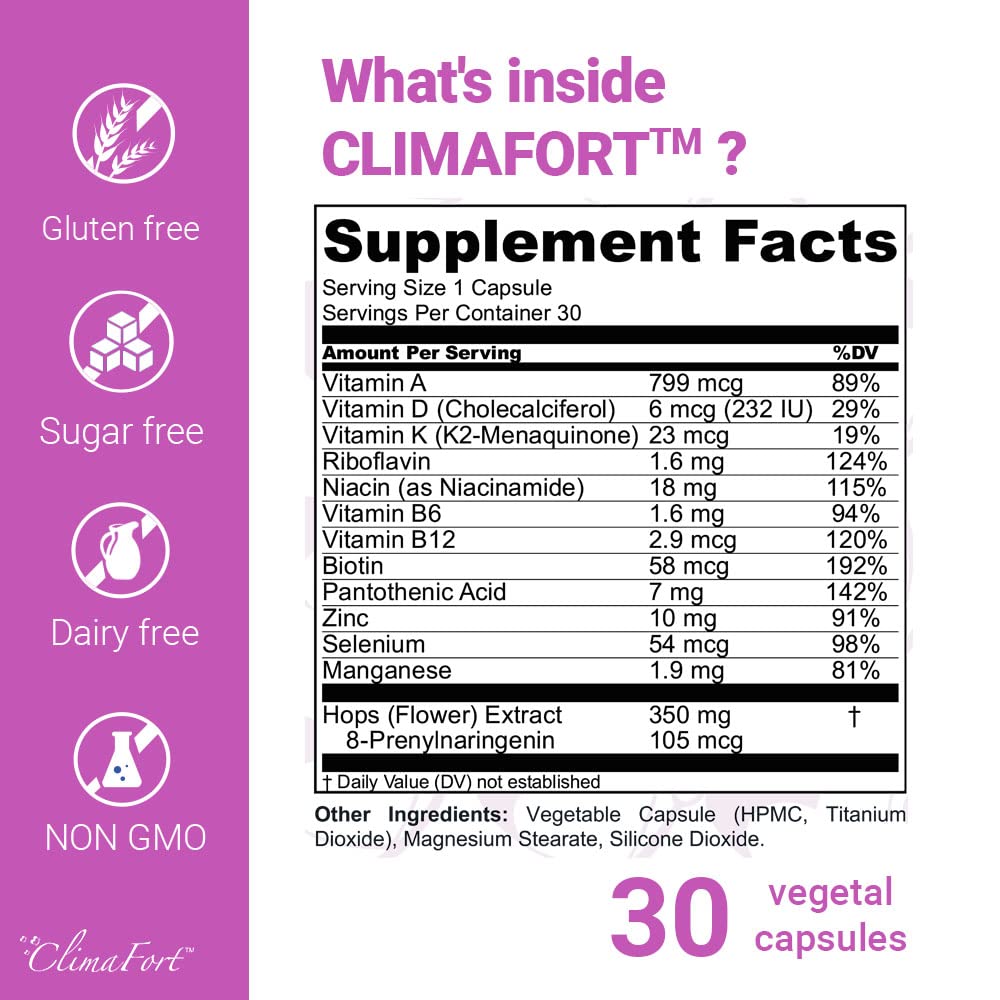 ClimaFort - Menopause Capsules - Food Supplement Climafort