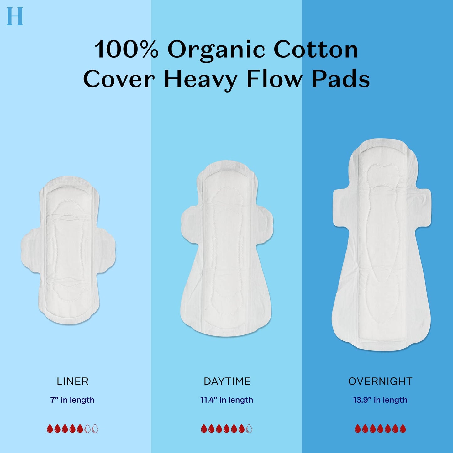 The Honey Pot Company - Herbal Overnight Heavy Flow Pads w/Wings - Organic Pads for Women