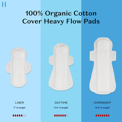The Honey Pot Company - Herbal Overnight Heavy Flow Pads w/Wings - Organic Pads for Women