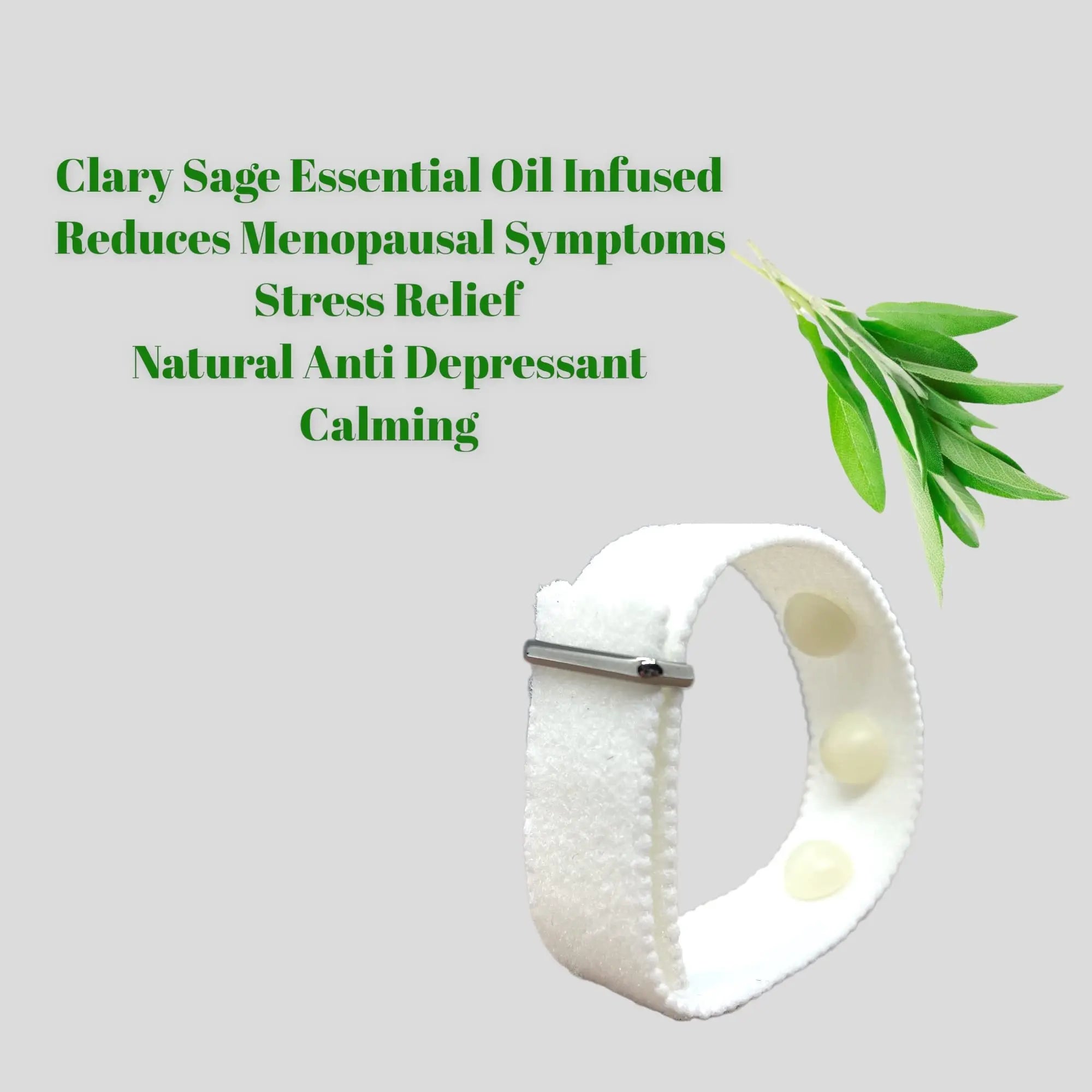 Menopause Multi Symptom Relief Bracelet-Clary Sage Scented Adjustable Acupressure Band- Reduces Hot AcuBracelet