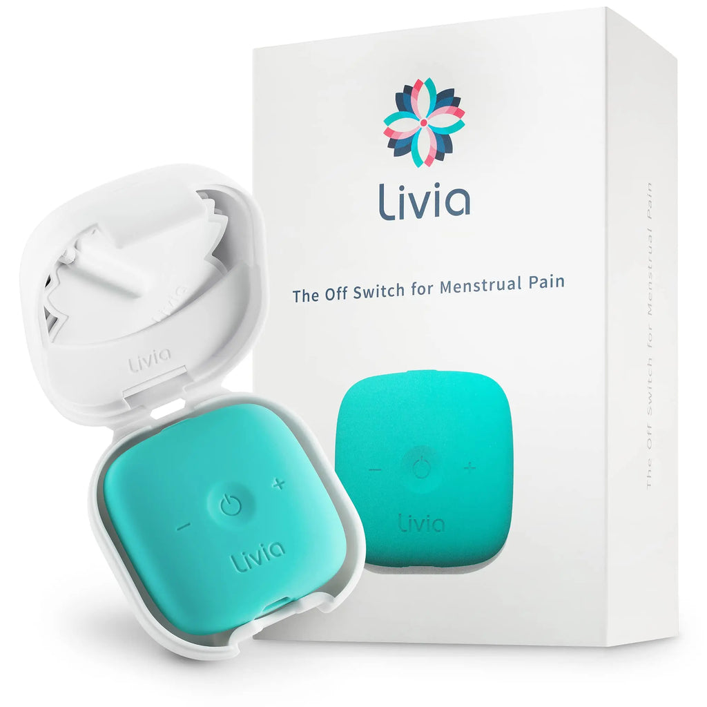 Livia Menstrual Pain Relief Device, Blue-Green - The Off Switch for Period Pain - Portable Unit