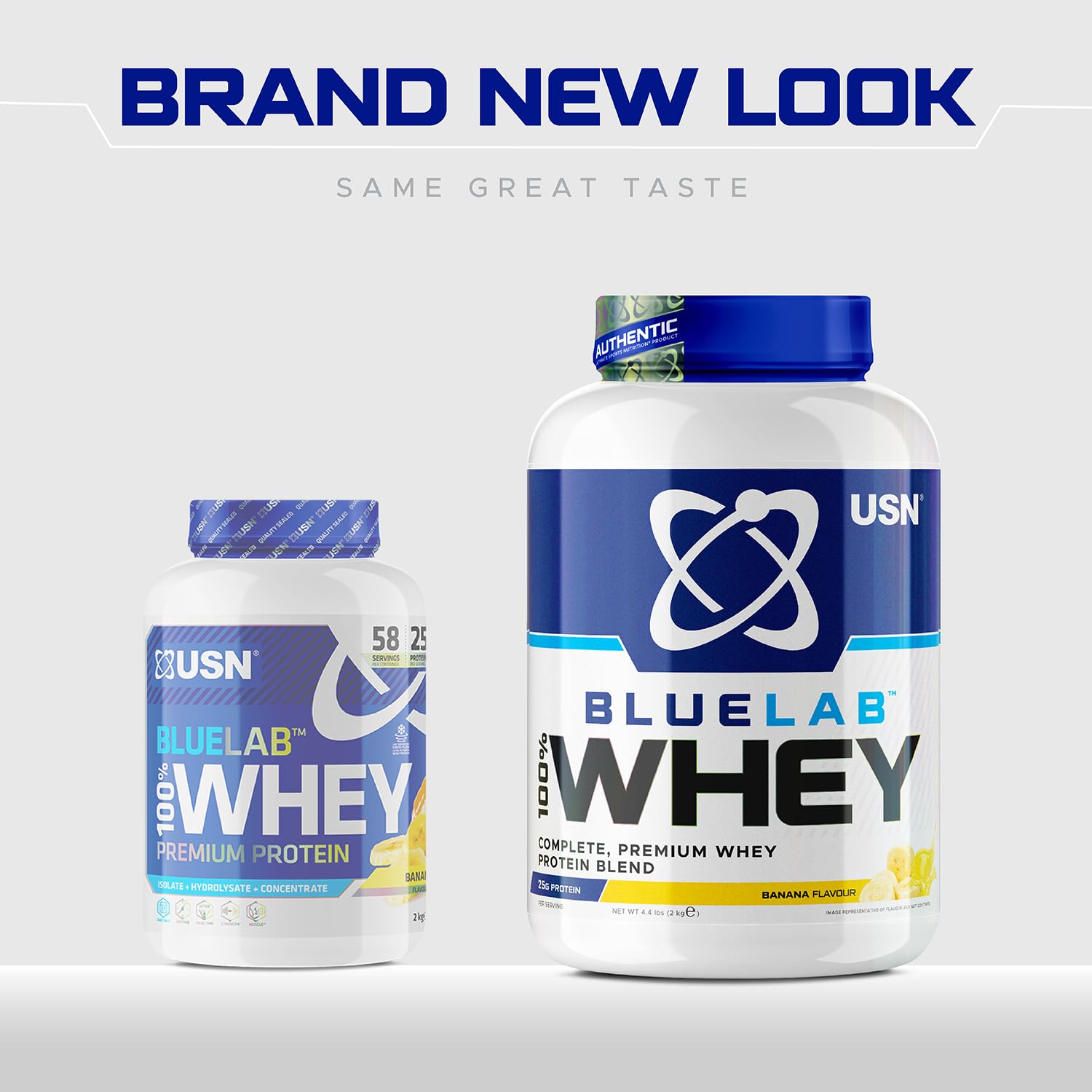 USN Blue Lab Whey Protein Powder: Banana - Whey Protein 2kg - Post-Workout USN