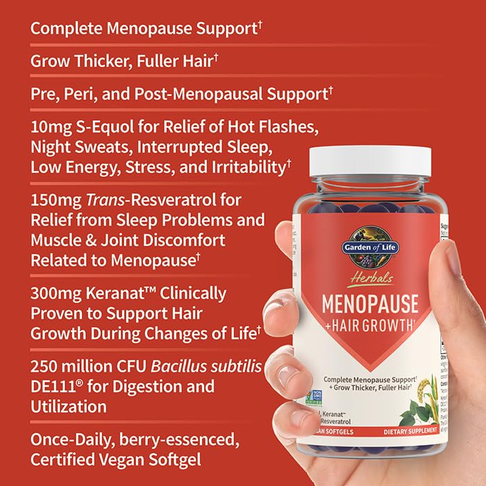 Garden of Life Herbals Menopause Supplement with S-equol & Trans-Resveratrol for Mult
