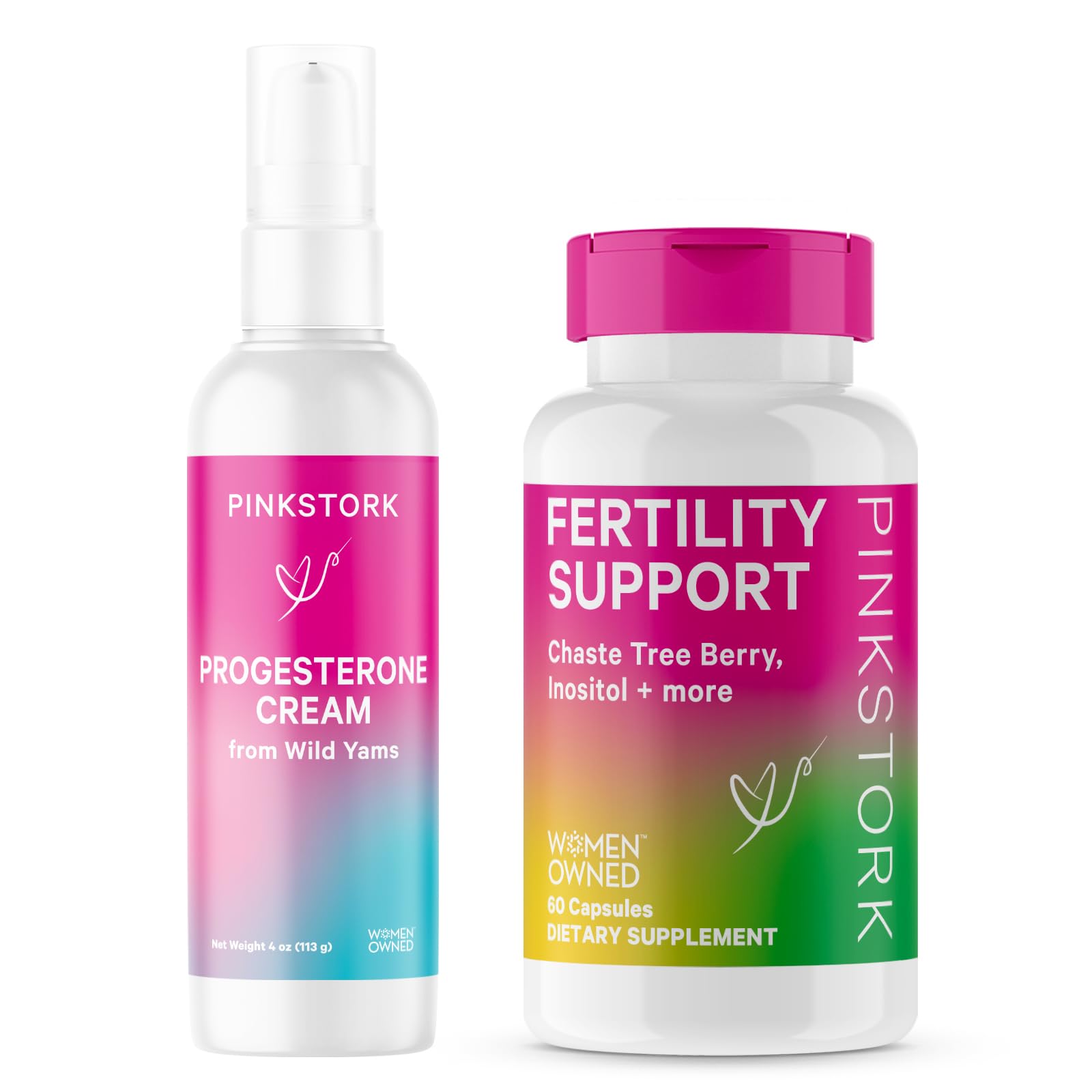 Pink Stork Fertility Supplements for Women and Progesterone Cream
