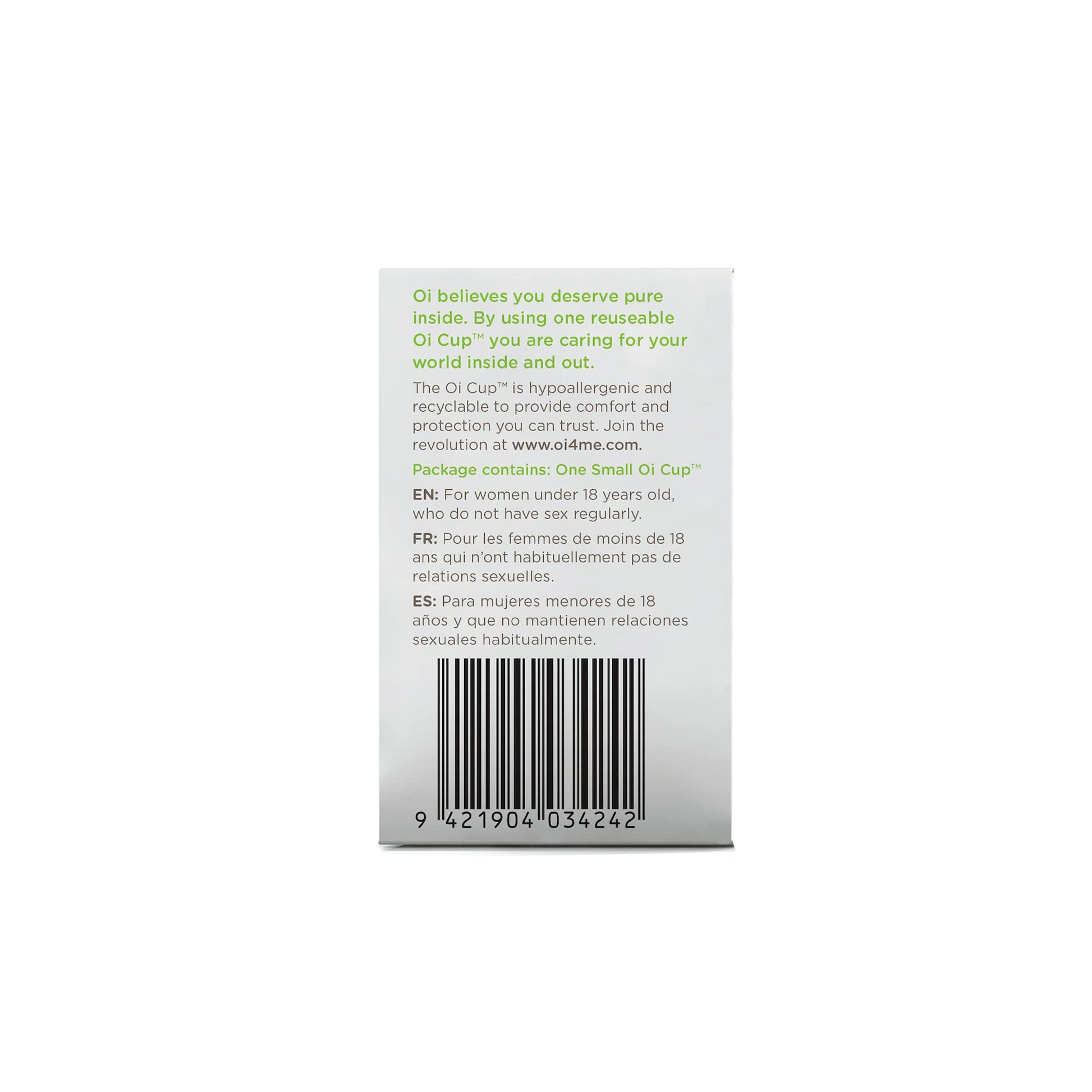 Oi | Organic Initiative - Menstrual Cup | Small - Slim-fit, Wear for 12 hrs | Reusable, Leak Free (17 ml) oi