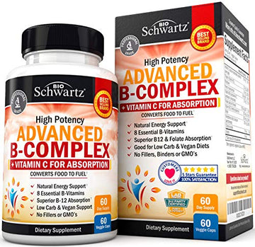 Vitamin B Complex with Vitamin C for Maximum Absorption - Methylcobalamin b12 