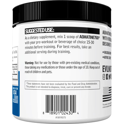 Evlution Agmatine Sulfate Nitric Oxide Powder Nutrition High Strength Agmatine Sulfate