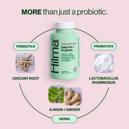 Hilma Daily Pre + Probiotic + Herbs - Support a Healthy Gut While Reducing Gas & Bloating