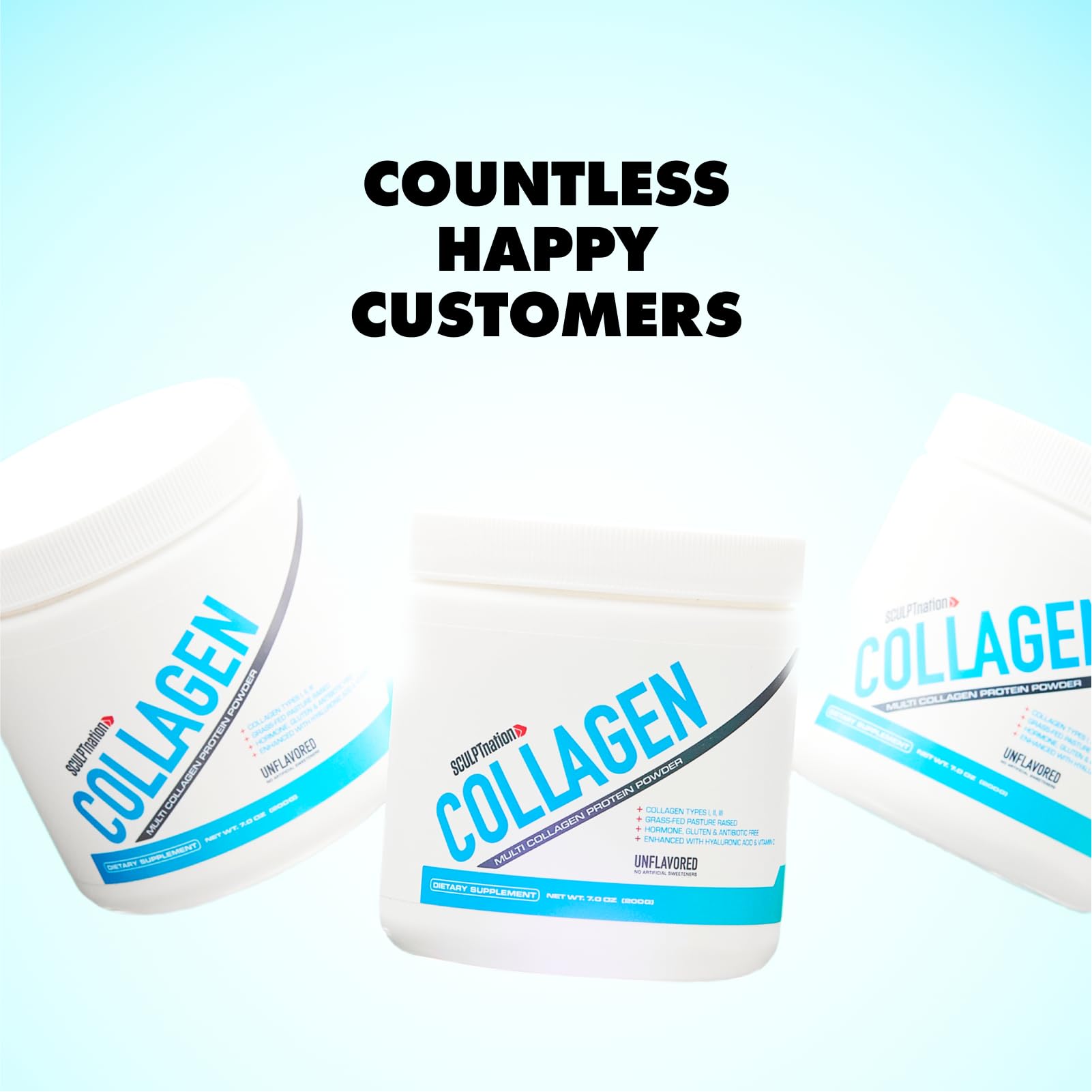 Sculpt Nation by V Shred Collagen Peptides Powder - Types I, II, and III Collagen Plus