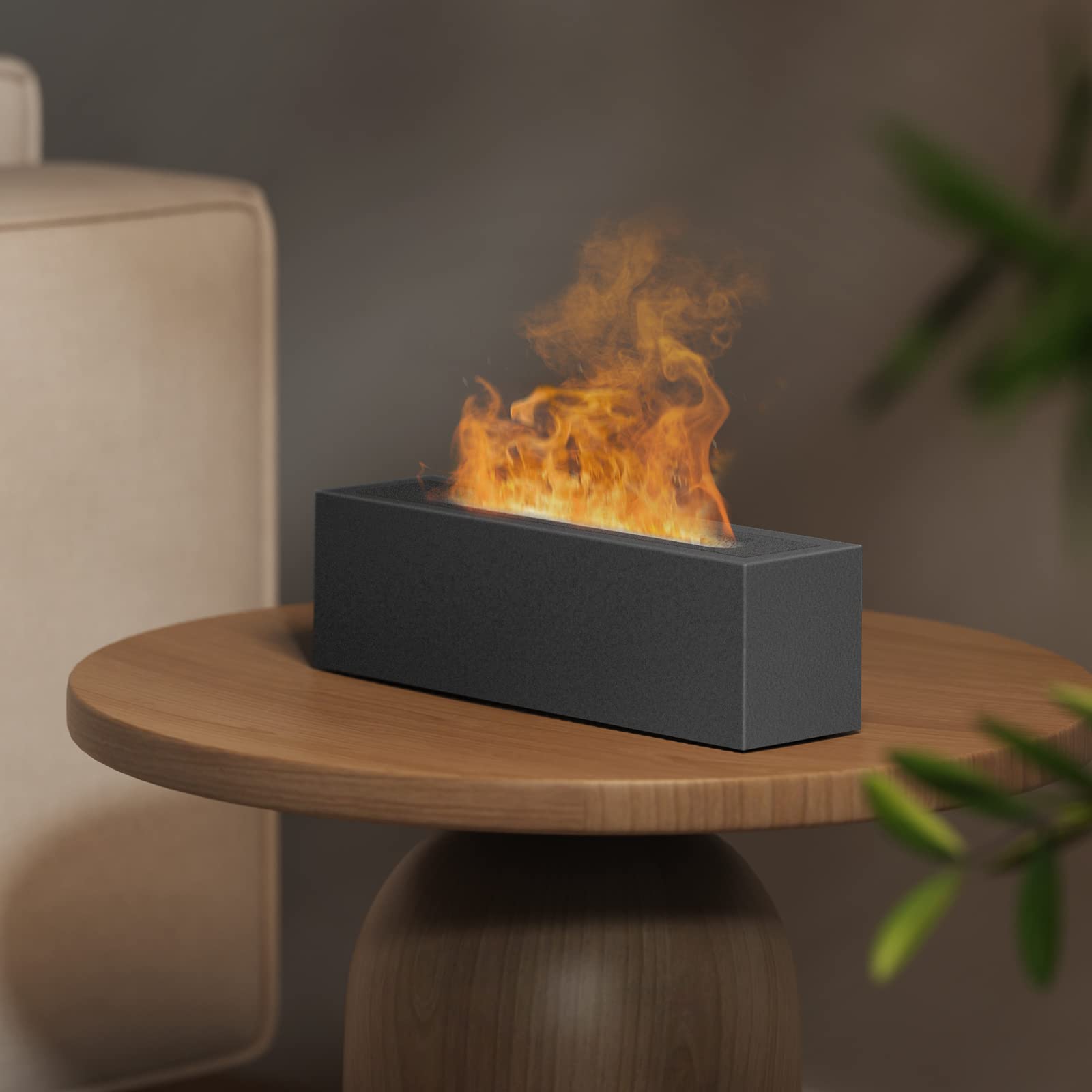 Shiawase Oil Diffuser, 200ml Flame Essential Oil Diffuser/Humidifier, Bedrock Fire Air Scent Diffuser