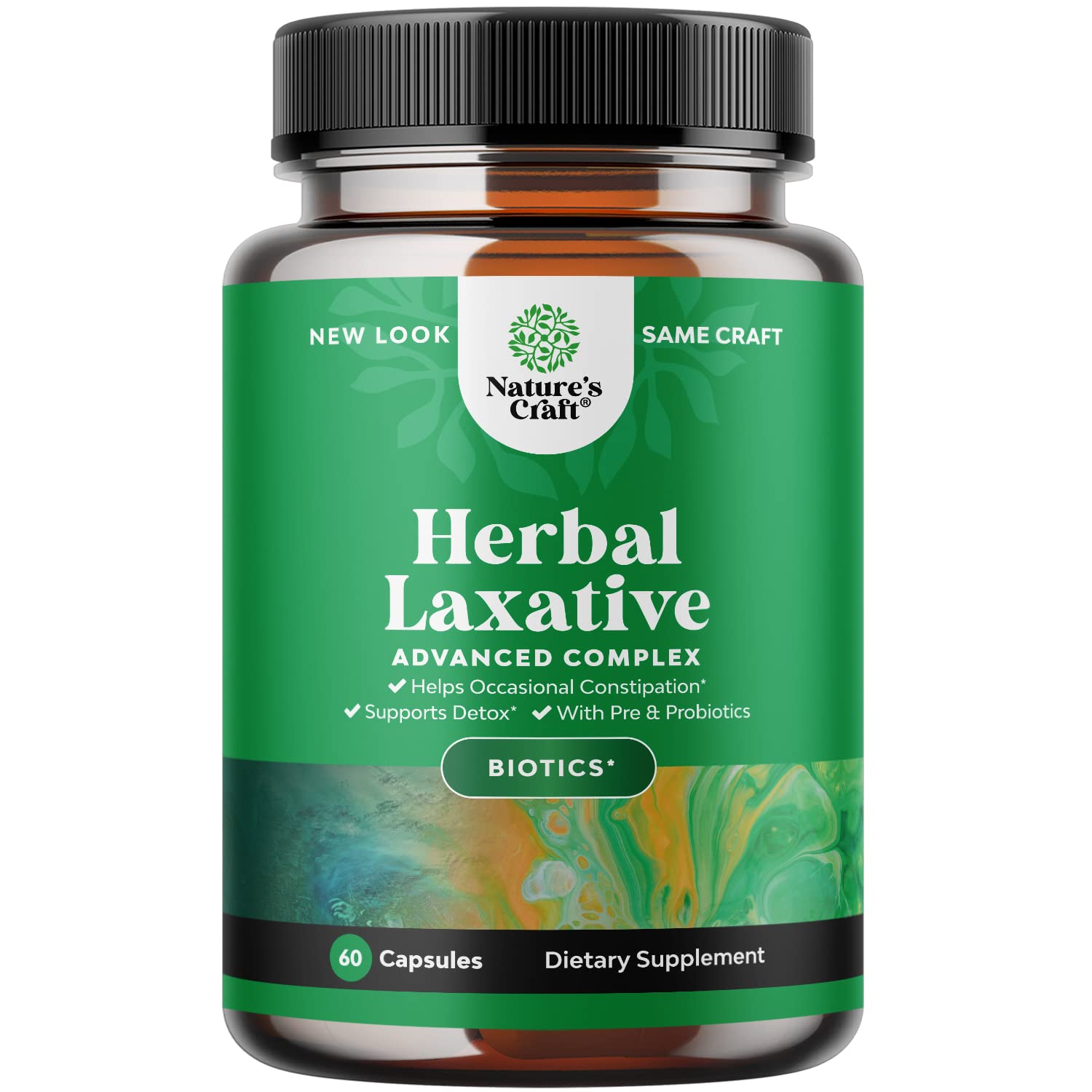 Herbal Laxative Capsules with Probiotics – Natural Laxative Pills to Cleanse Colon and Support