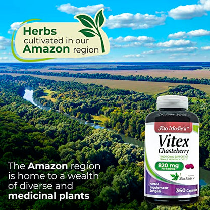 FITO MEDIC'S Lab - Vitex Supplement for Women - chasteberry- Menopause Support - 820 mg