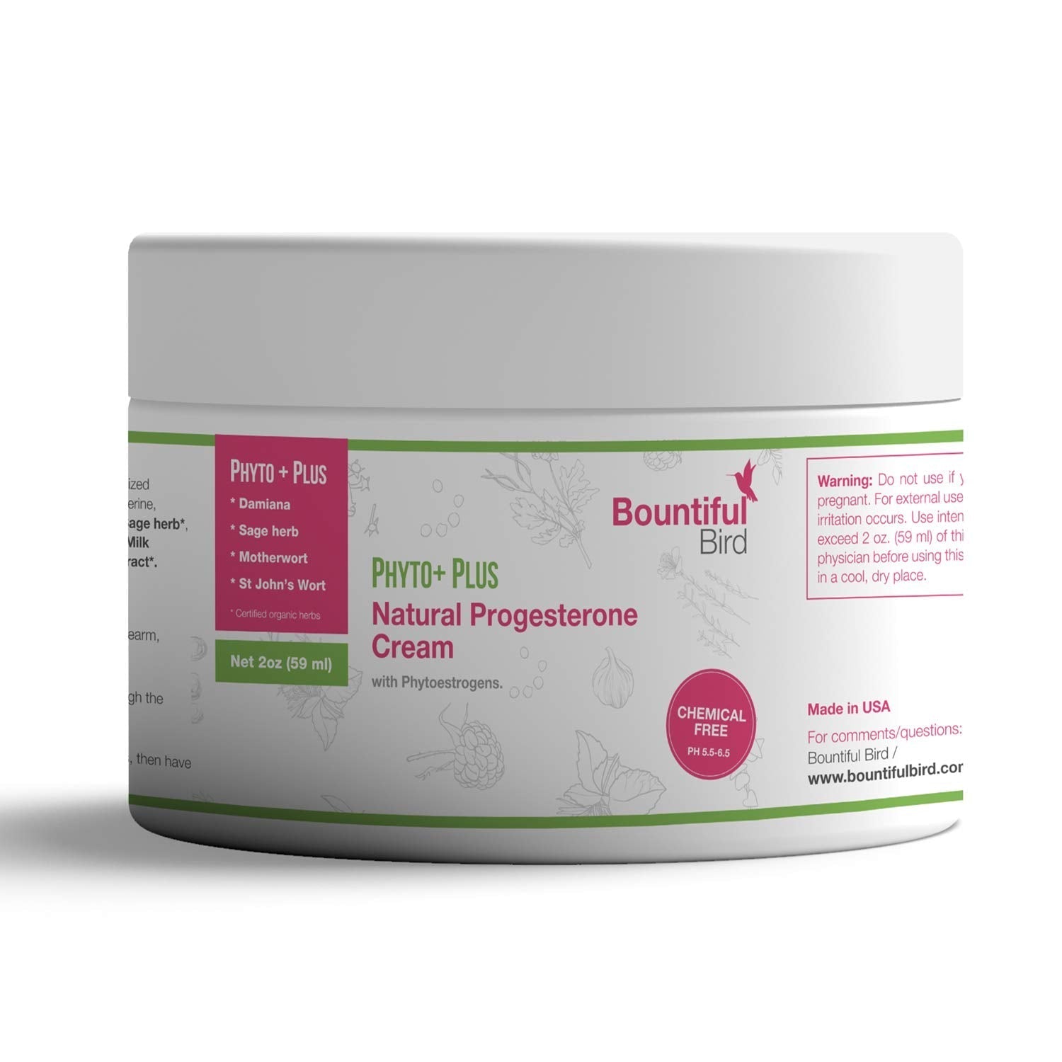 Phyto Plus Bountiful Bird Natural Progesterone Cream with Organic Phytoestrogens