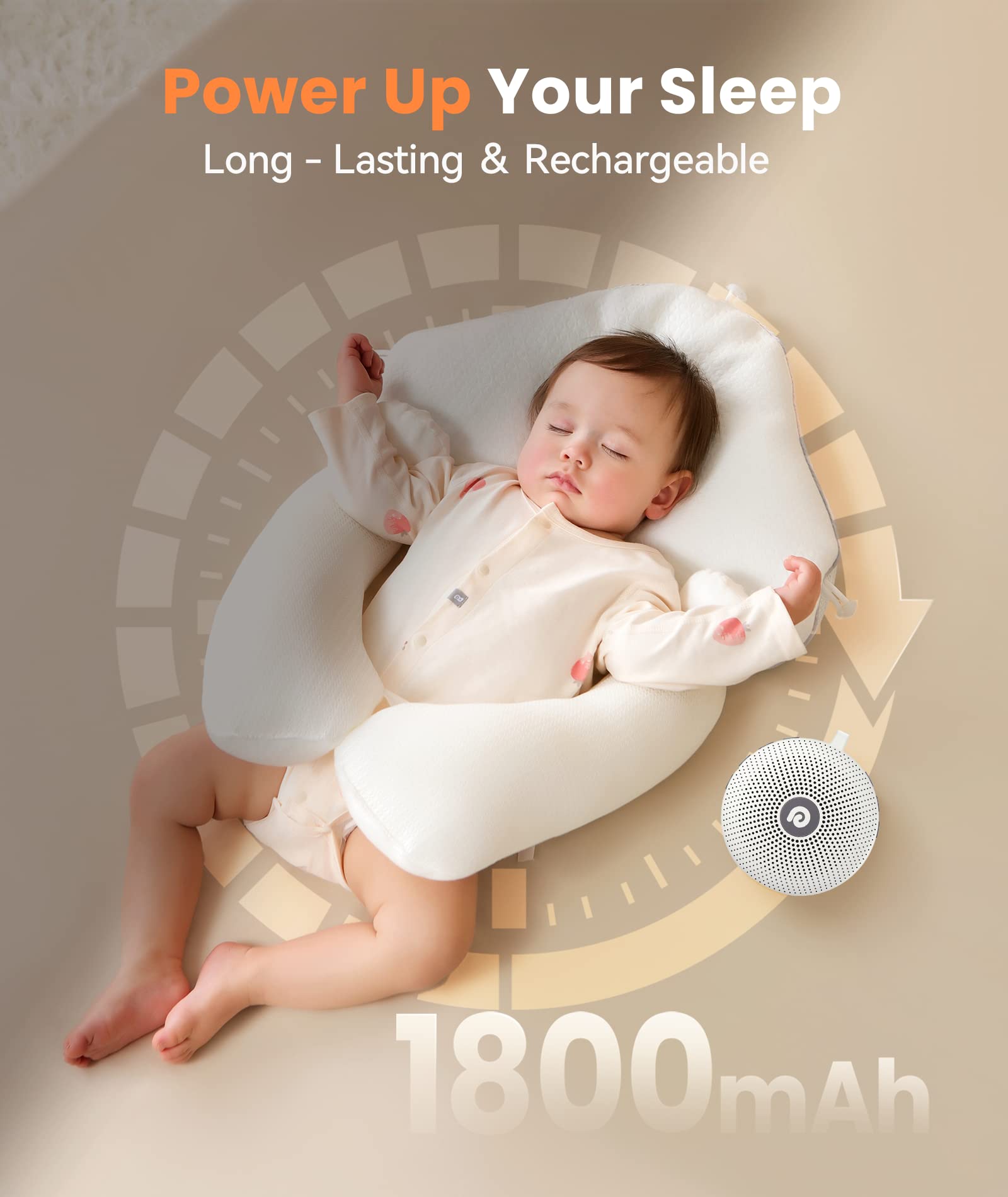 Dreamegg White Noise Machine - Portable Sound Machine for Baby Adult, Features Powerful Battery Dreamegg