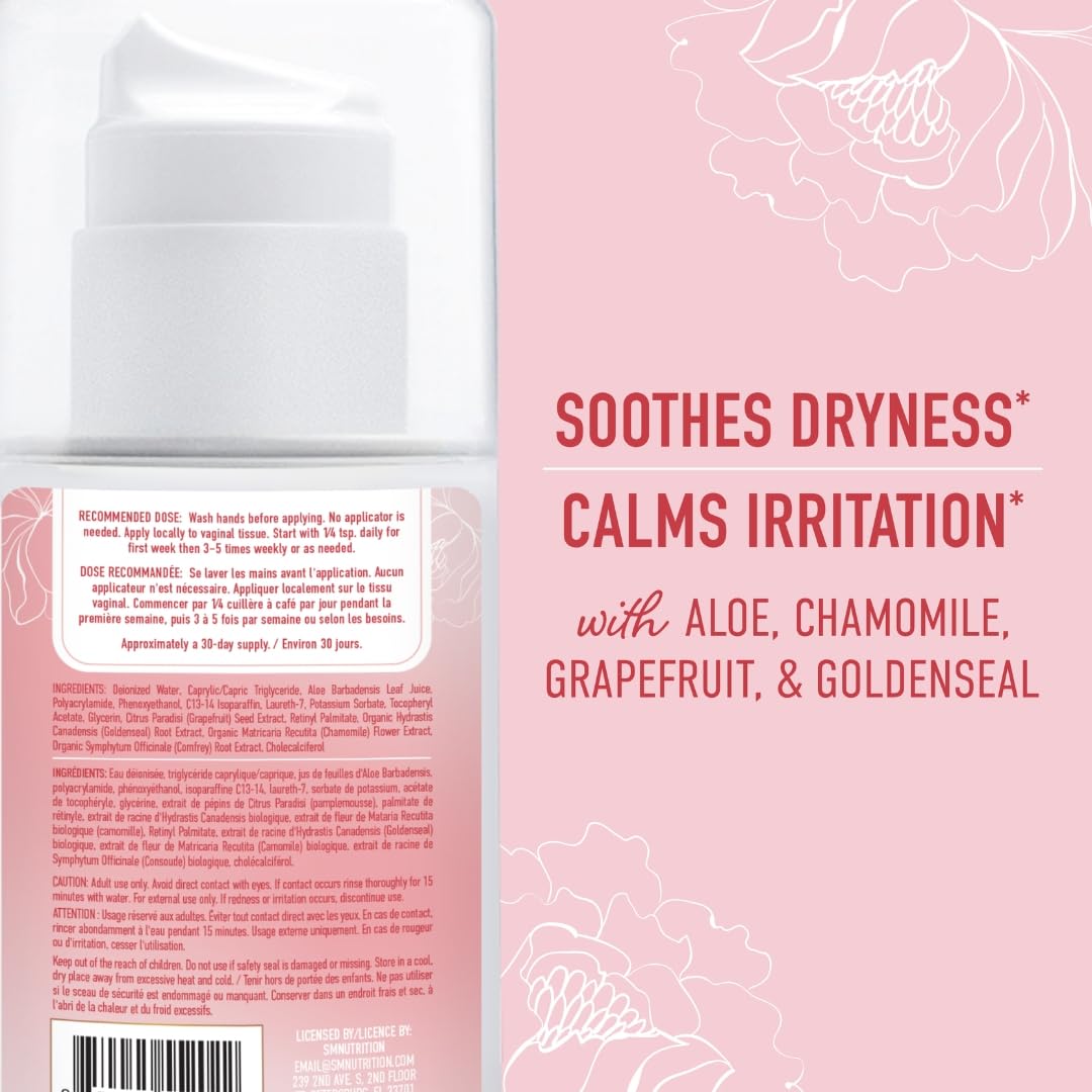 Vulva Rescue Moisturizer Cream | 3oz. PUMP | Soothes Vaginal Itch & Dryness | No Estrogen or Fragrance SMNutrition