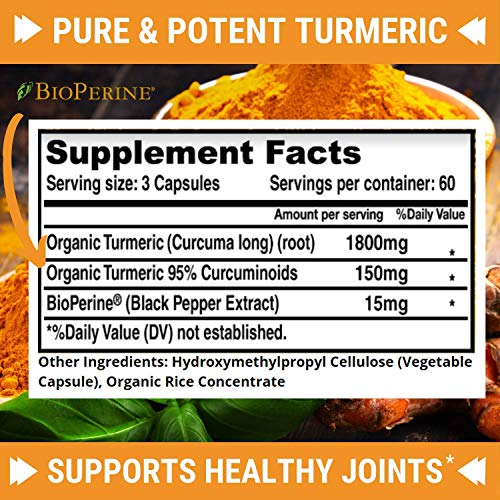 Turmeric Curcumin with BioPerine 1950mg - Natural Joint & Healthy Inflammatory FRESH HEALTHCARE
