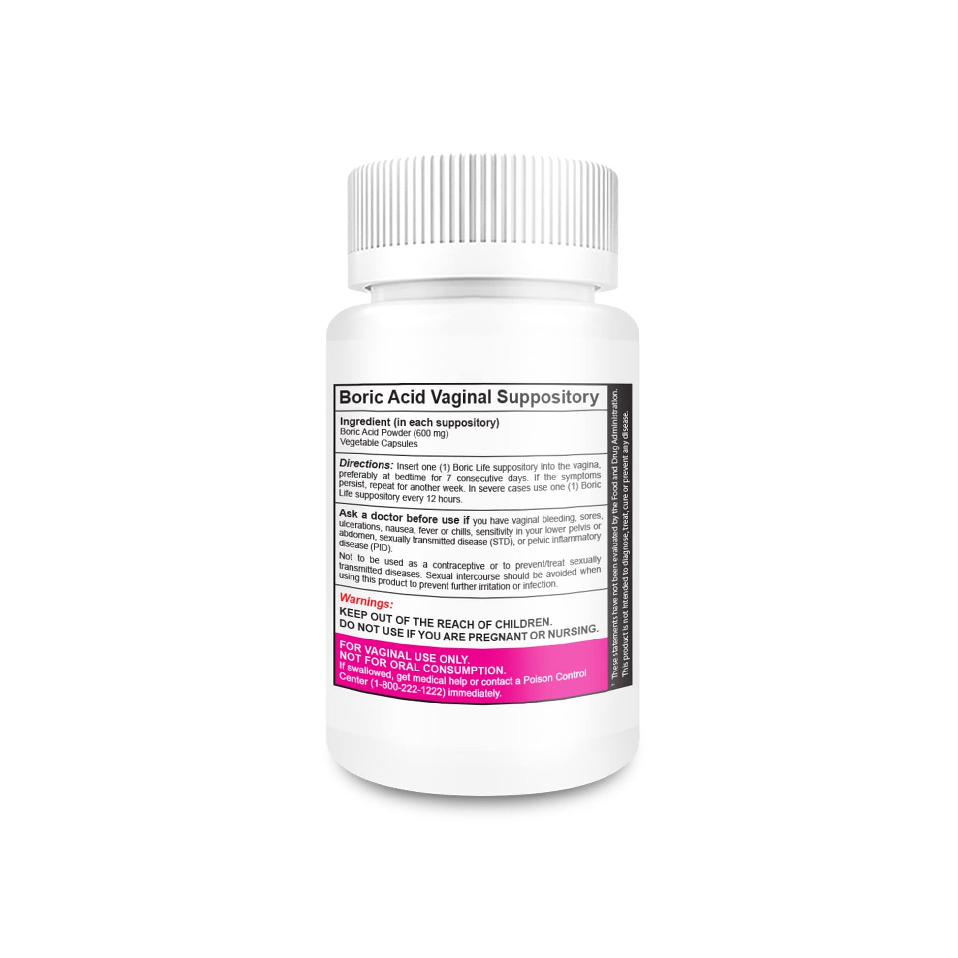 NutraBlast Boric Acid Vaginal Suppositories - 100% Pure Made in USA - Boric Life Intimate Health Support NutraBlast