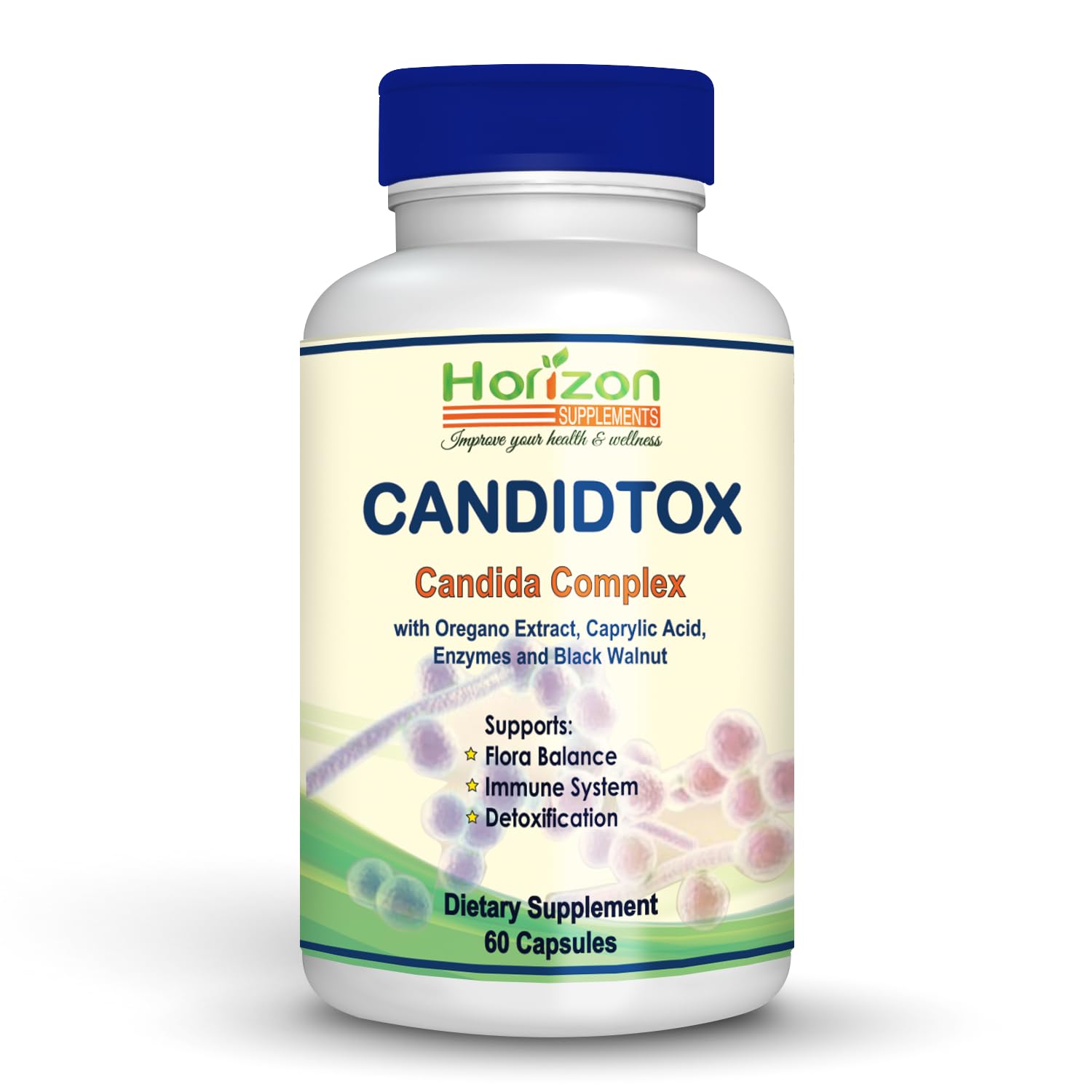 Candida Cleanse Support and Detox with Natural Herbs, probiotics and Oregano Oil