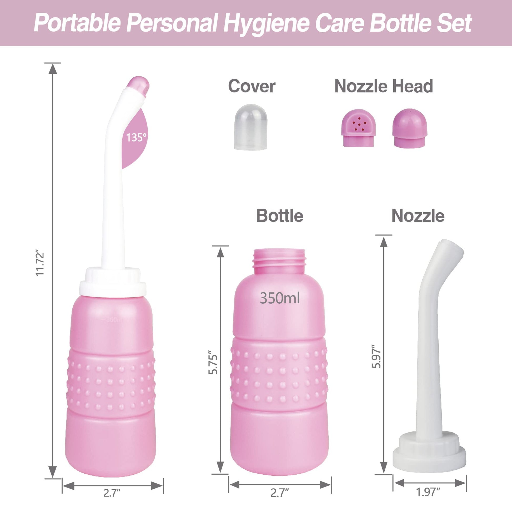 TopQuaFocus 12oz Perineal Bottle for Postpartum Care Portable Travel Peri Sprayer Bidet Postpartum TopQuaFocus