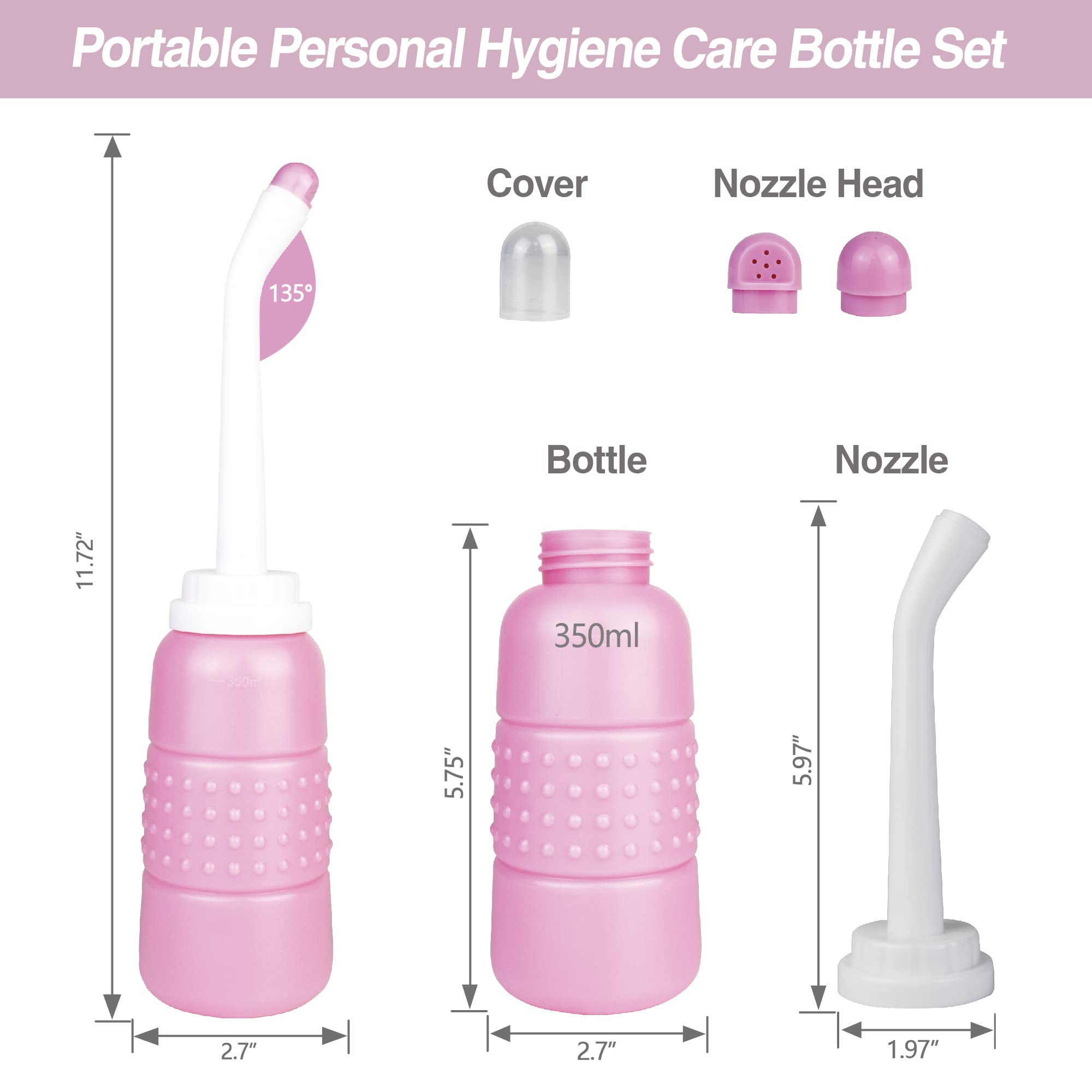 TopQuaFocus 12oz Perineal Bottle for Postpartum Care Portable Travel Peri Sprayer Bidet Postpartum TopQuaFocus