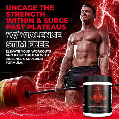 VIOLENCE Stim Free Pre Workout Powder by REVSCI, Precision Dosed Non Stim Preworkout