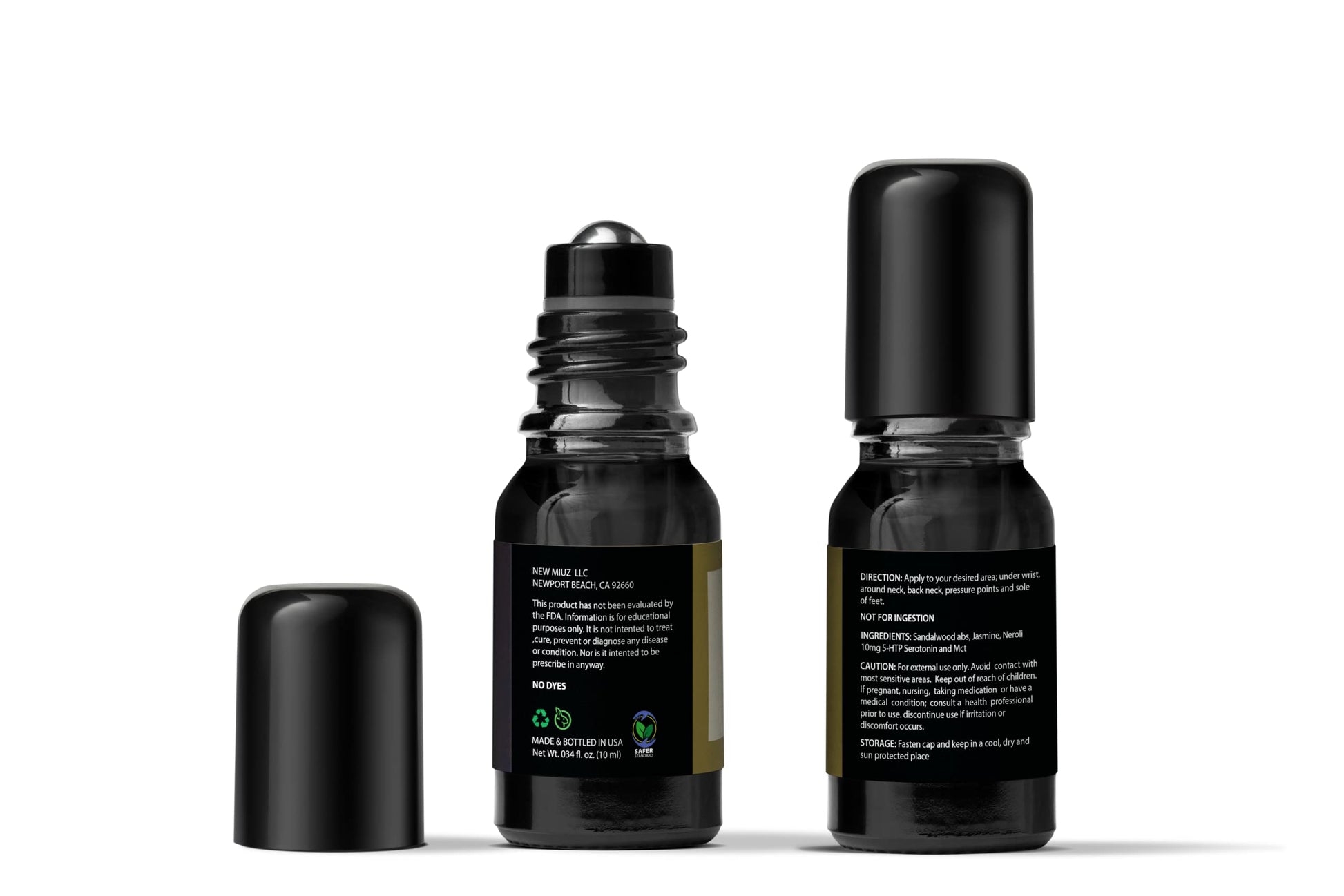 Calm Roll on Essential Oil Stress Relief Sandalwood Jasmine Destress Relaxation Calming Rolle New Miuz