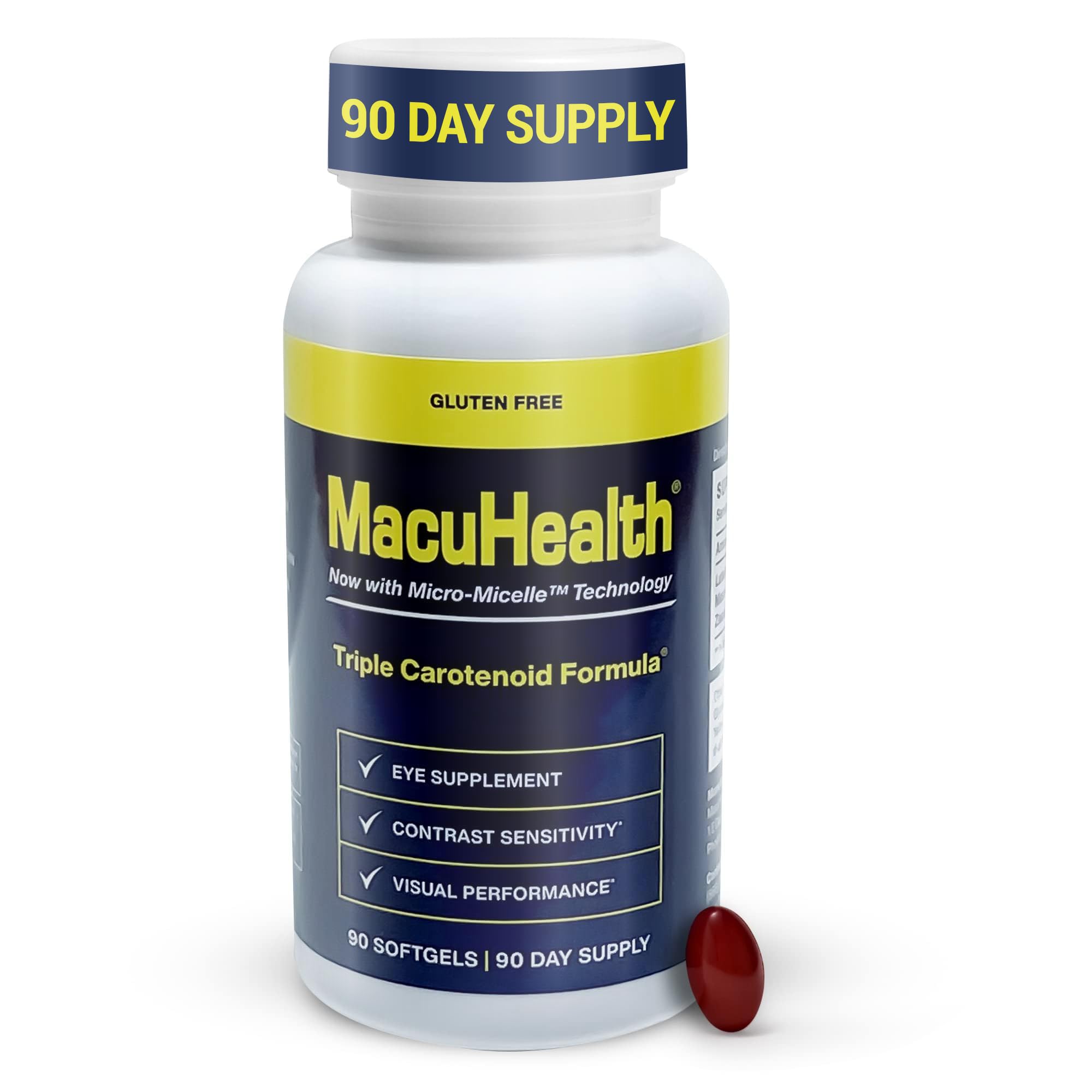 Macuhealth Triple Carotenoid Formula - Eye Vitamins for Adults - 90 Softg Macuhealth