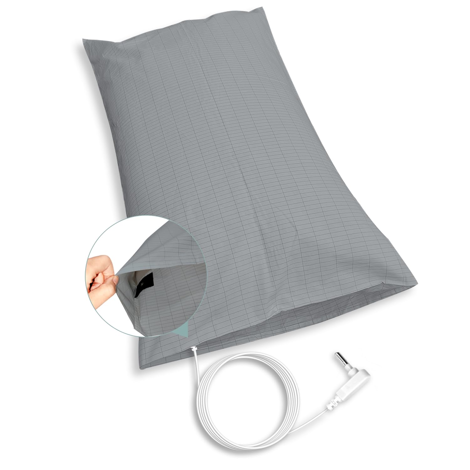 Grounding Pillowcase Silver Fiber Grounding Pillow Case 20 * 30in with Conductive Cord